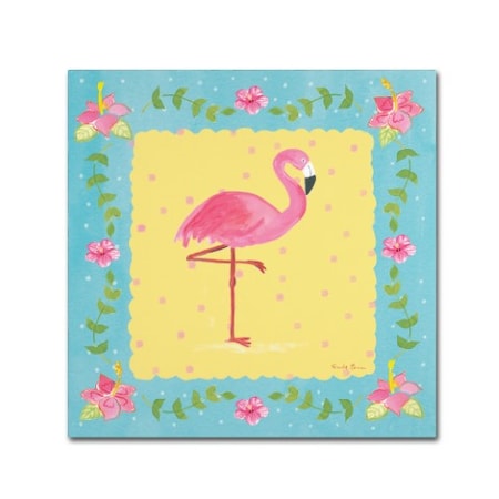 Farida Zaman 'Flamingo Dance I Sq Border' Canvas Art,24x24